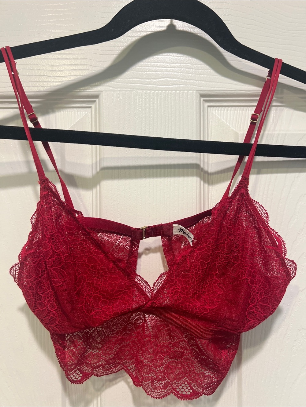 Madewell Intimates Red Lace Bralette XS